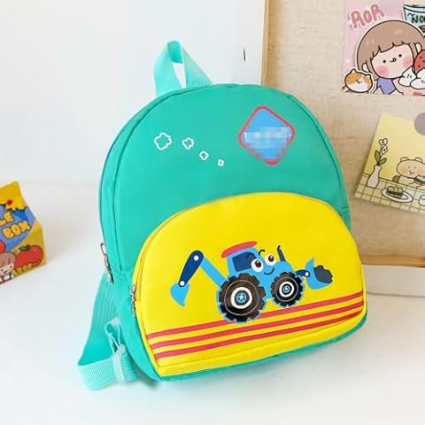 Baby Backpack Children's Cartoon Excavator Outdoor Travel Bag Kindergarten School Bag Cover