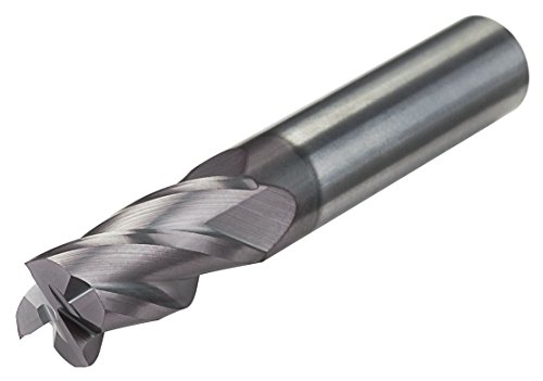 Micro 100 GEMM-040-4X Square End Mill, 4 mm Cutter Dia, 11 mm LOC, 4 Fl, 4 mm Shank Dia, 50 mm OAL, AlTiN