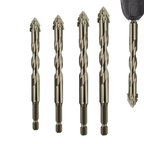 Juego de brocas dentadas,Taladro excéntrico duro de cuatro filos | Herramienta para perforar en baldosas de metal Ladrillo | Bauhaus Bricolaje