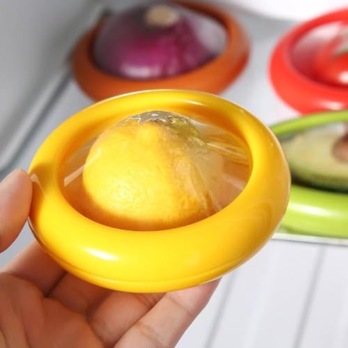 Image of Mshine Vegetables Container Fruits Saver Keeper for Kitchen Organization, Round Shape - Fresh Produce Storage, Dust Free Reusable Freshness Saver Fridge Organizer Box (Pack of 2)