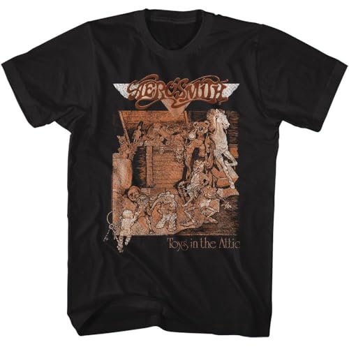 Aerosmith T Shirt for Men & Women Toys in The Attic Album Cover Art Black Graphic Crew Neck, Short Sleeve Tee - Band Tshirts