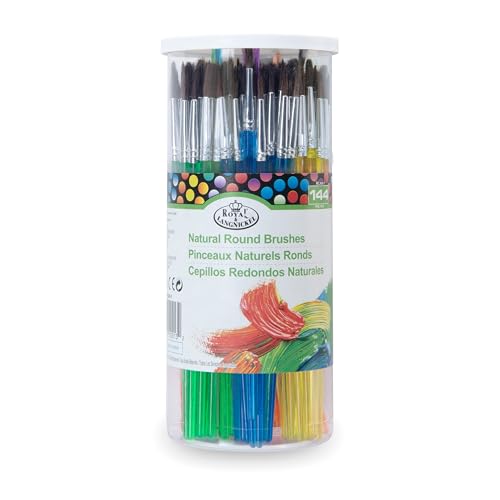 ROYAL BRUSH MANUFACTURING Assortment Natural Camel Hair Brush 144pc Canister, Multicolor