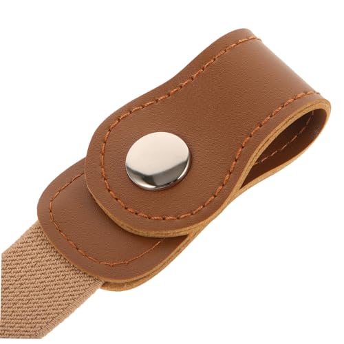 Beaupretty 2pcs Stretchy Waist Belt Elastic Buckle Waistband for Boys Flexible Comfortable Waist Belt for Dresses Jeans Skirts Lightweight Non Bulky Design in Khaki and Black3