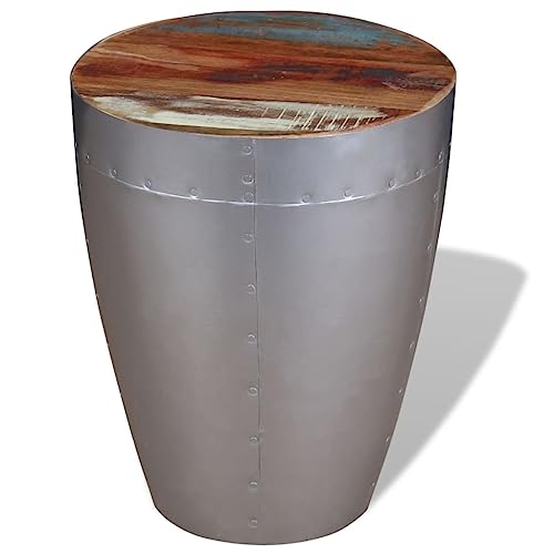 Tabouret en bois massif recyclé pour manque de place - Table d'appoint rétro - 7