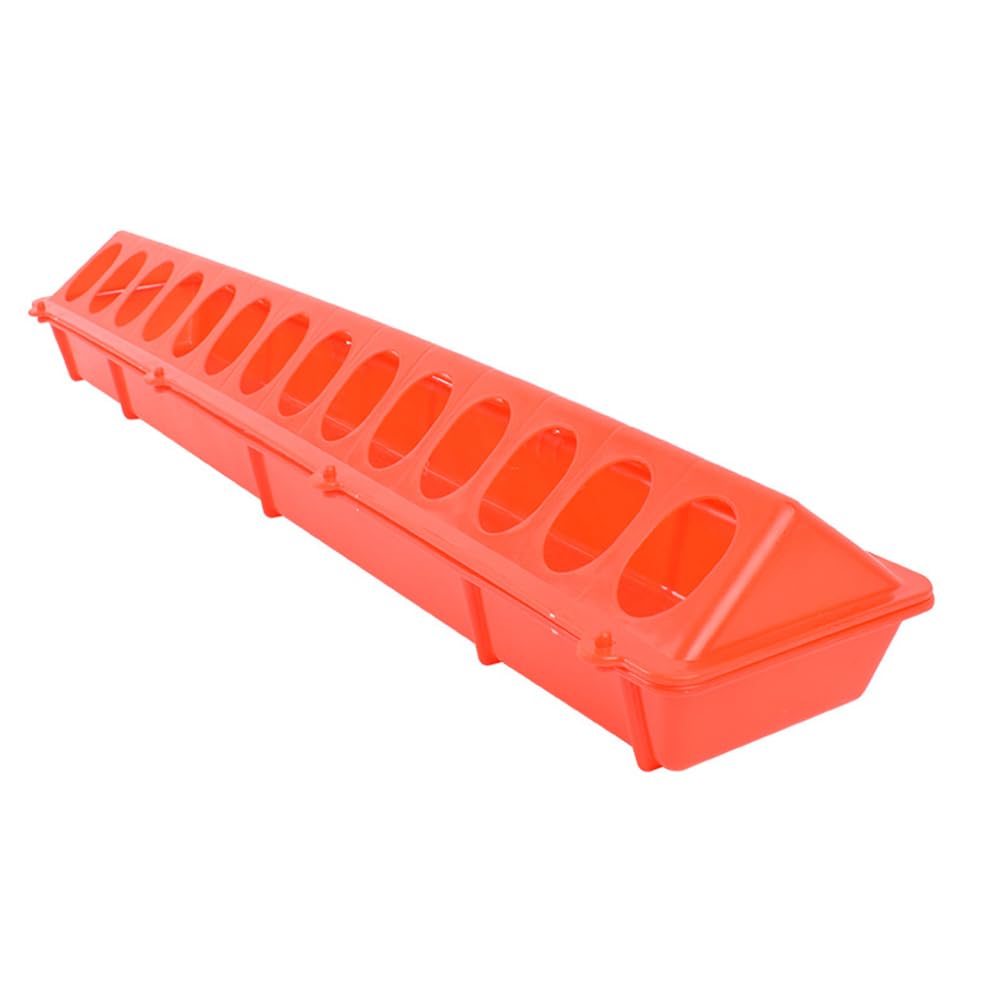 BUTIFULSIC Pigeon Feeding Trough Long Red Bird Food Feeder for Pigeons and Chickens Durable Feeding Food Groove Bowl for Bird Food Dispensing and Feeding