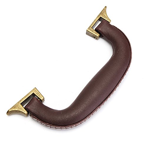 VIDOO Chitarra Musical Box Bagaglio Casella Attrezzi Trolley Strumento Cassa Maniglia Pelle Marrone - Bronzo