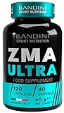 Bandini® ZMA ULTRA con vitamina B6 | 120 Cápsulas Suplemento de Zinc, Magnesio y B6 | Energía, Recuperación y Masa Muscular | ZMB6 Suplemento deportivo Zinc Magnesio B6