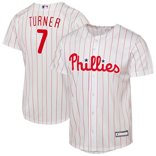 Outerstuff Trea Turner Philadelphia Phillies MLB Kids Youth 8-20 White Home Player Jersey (10-12)