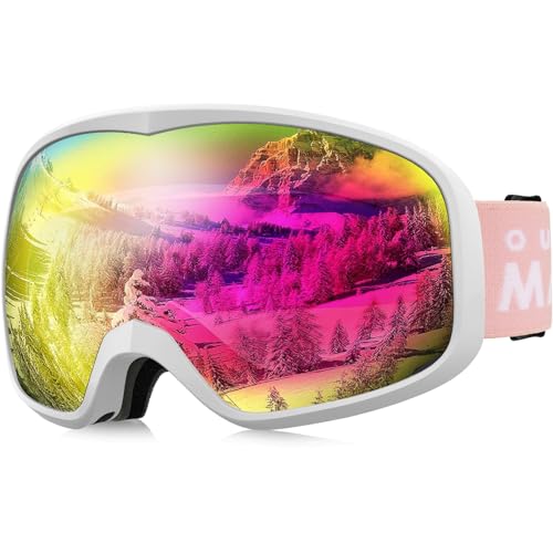 OutdoorMaster Owl Ski Goggles OTG, Snow Snowboard Goggles for Men Women Youth, Anti-Fog, 100% UV Protection