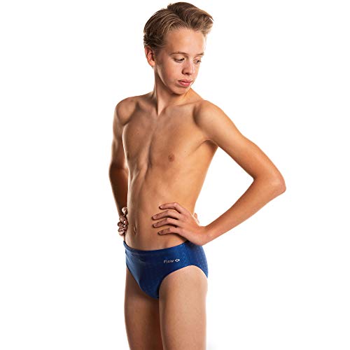 Flow Swim Briefs – Boys Brief Style Swimsuit Sizes 21 To 32 In Black, Navy, And Blue (Blue, 24 (23" - 24" Waist)) #TOP1