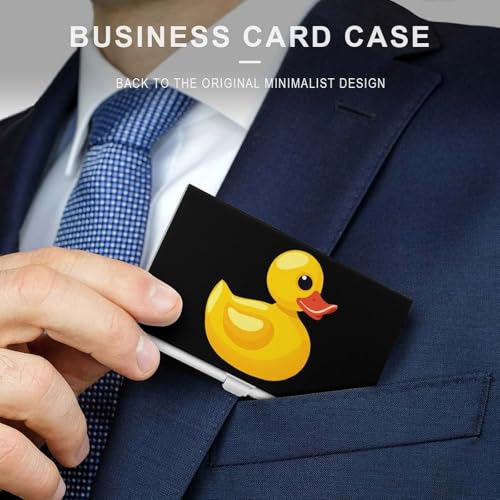 Rubber-yellow-duck Business Card Holder Alloy Multi Wallet Credit Card ID Pocket Name Case3
