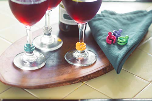 Conjunto 7 peças rolha para vinho e identificadores de taça boneco Descomplica, Multicolor, Brinox