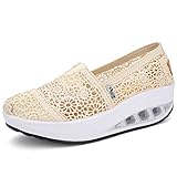  Solshine Mocassins d\'été pour femme - En maille - Style sportif - Pointure 230, beige, 36 EU
