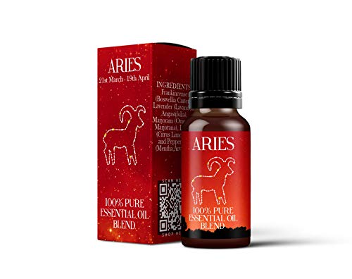 Mystix London | Aries Zodiac Sign - Astrology Essential Oil Blend 10ml - for Diffusers, Aromatherapy & Massage Blends | Perfect as a Gift | Vegan, GMO Free