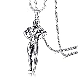 Fitness - Collar de acero inoxidable de titanio para hombre, diseño de deportes musculares