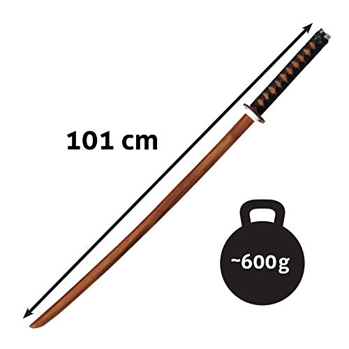 DEPICE Set Bokken Hartholz Seilgriff inkl. Saya uni, natur