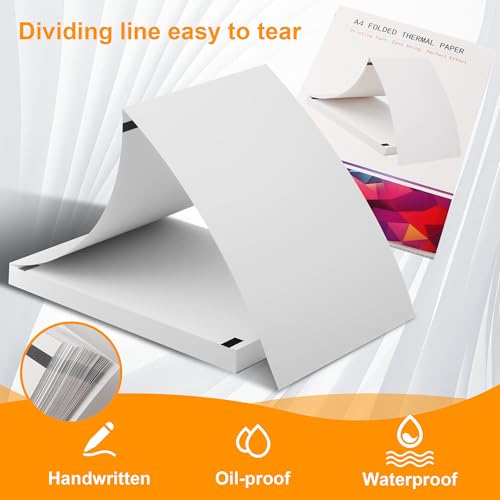 200 Blatt Thermopapier A4, 210 x 297 mm Thermal PaperA4,Schnelltrocknendes Thermopapier A4, geeignet für Dokumente und Fotos, passend für die meisten A4 Thermodrucker (200)