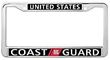Nuoyizo United States Coast Guard Waterproof Stainless Steel Metal Car License Plate Holder, Handmad