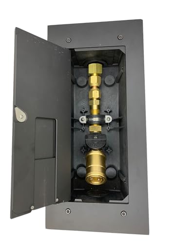 Burnaby Manufacturing Ltd Concrete Deck Versatile Gas Plug(TM) - 3/4" NPT Inlet, 1/2" Quick Disconnect Outlet - Anodized Aluminum Door (Black Anodized Aluminum)