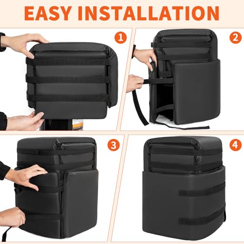 Image of ANILD Compressor Sound Blanket Wrap for Outside Units-Durable AC Cover Universal Sizes Square Fits up to 10 inch x10 inch x 19 inch -Black