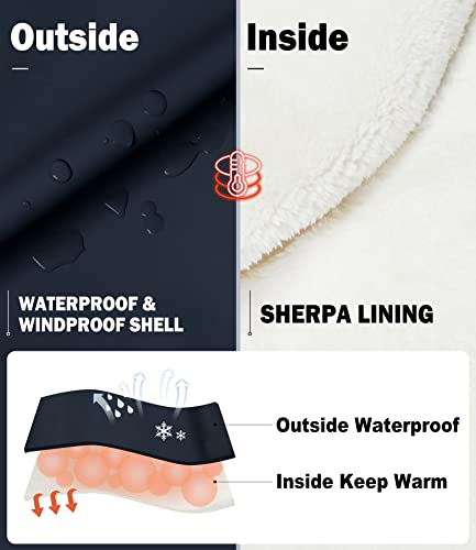 Solocote Kids Rain Jacket Hooded Lined Rubber Raincoats For Girls Boys Waterproof Windproof Sln2256-Navy-11-12Y #TOP4