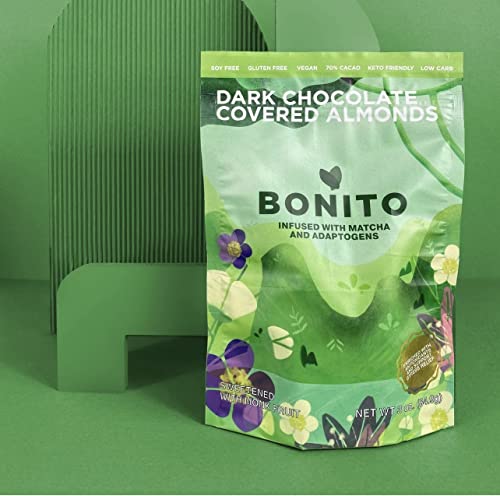 Bonito Chocolate Covered Almonds Infused With Matcha And Adaptogens #TOP28