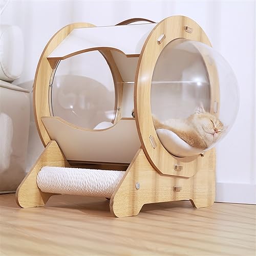 Arbre à chat avec capsule spatiale suspendue et nid confortable pour le repos