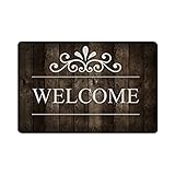 TSlook Fashions Doormat Welcome Mat Retro Wood Indoor/Outdoor/Front Welcome Door Mat(23.6"x15.7",L x W)