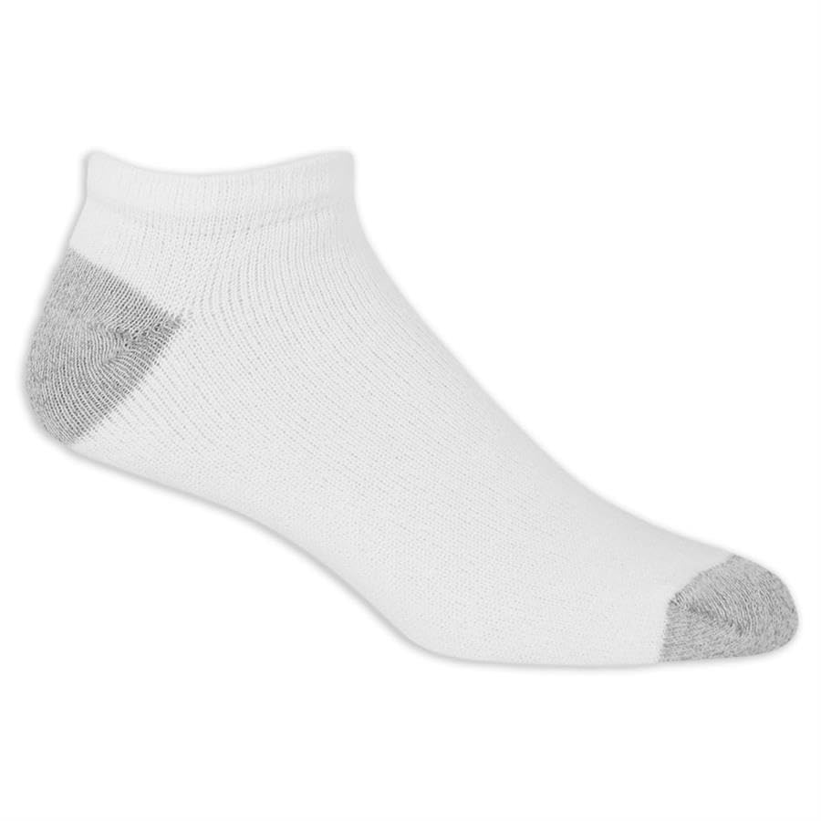 Men's Half Cushion Cotton No Show Socks, 10 Pair, White, Men's Shoe Size 6-12