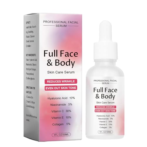 Finones Skin Vitamin Serum for Face & Body, 5 in 1 Anti Wrinkle Firming Serum, Anti-Aging Essence...