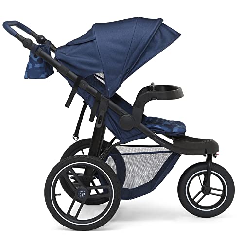 Gap Babygap Trek Jogging Stroller - Car Seat Compatible - Lightweight Jogging Stoller With Extendable Canopy & Reclining Seat - Made With Sustainable Materials, Navy Camo #TOP6