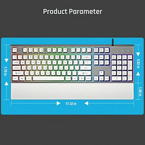 Teclado Gamer Guiheng LED Arcoíris USB 104 Teclas miniatura 3