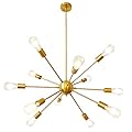 LynPon Gold Sputnik Chandeliers, 12 Lights Mid Century Modern Sputnik Chandeliers Gold Chandelier Light Fixture for Dining Room Living Room Ceiling Light Fixture for Entryway Foyer Kitchen Bedroom