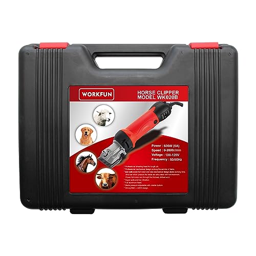 Professional Horse Clippers 600W with Two Sets of Blades for Horse Goat Cattle Pony and Large Thick Coat Animals