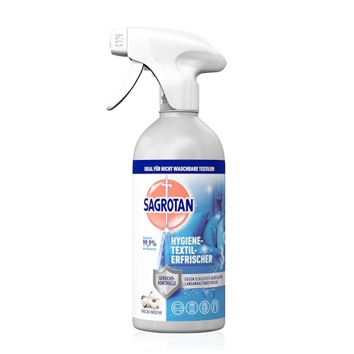Sagrotan Hygiene-Textilerfrischer Frische Wäsche – Entfernt festsitzende Gerüche & geruchsbildende Bakterien – Für Kleidung & Wohntextilien – 3 x 500 ml