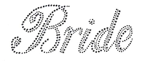 Bride Bridal Wedding Marriage Rhinestone Transfer Iron on - DIY
