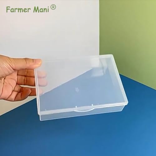 Image of 2 Pack Rectangle Plastic Clear Storage Containers Box (5.87 x 4.13 x 1.42 in), Clear Plastic Beads Storage Containers Box with Lid for Beads, Coins, Safety Pins and Other Craft Jewelry Watch Findings