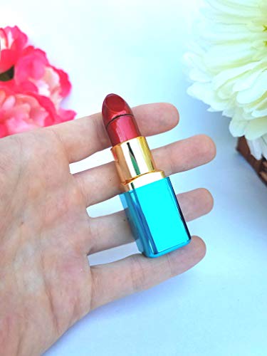 Encendedor recargable forma lápiz labial dorado miniatura 4