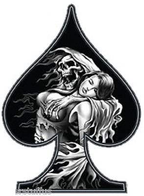 Reaper Girl and Girl Aith Spades Bumper Sticker Decal/Decal Vinyl - Made in USA 3.5 in. x 3 in.