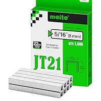 meite Tackerklammern Typ 53, 8 mm verzinkte Klammern Typ 53 JT21 für Handtacker & Elektrotacker, 1.600 Stück, 11,2 mm Rückenbreite, 0,75 mm Drahtstärke, ideal für Polster, Basteln & Möbel