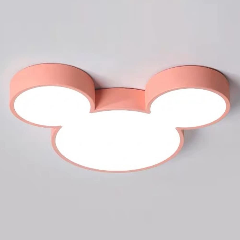 Cartoon Mouse Dimmerabile Plafoniera a LED Lampada da soffitto in Acrilico Dimming Illuminazione Decorativa Ferro da Incasso Lampada da soffitto Camera dei Bambini Studio della (Rosa)