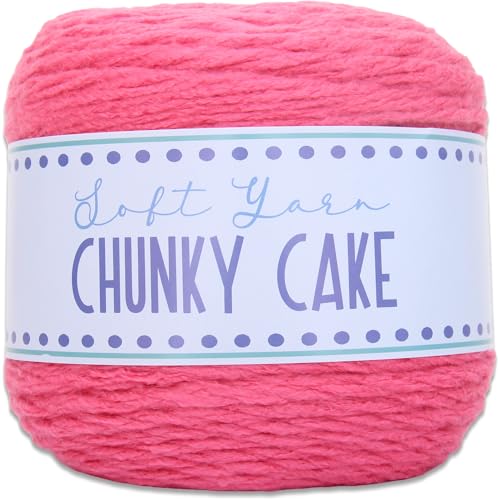 Image of ThreadArt Chunky Yarn Big Cake, 300g (316 Yards - Pink 02 | Super Bulky #6 for Hand Knitting & Crocheting - 100% Soft Acrylic for Blanket Yarn