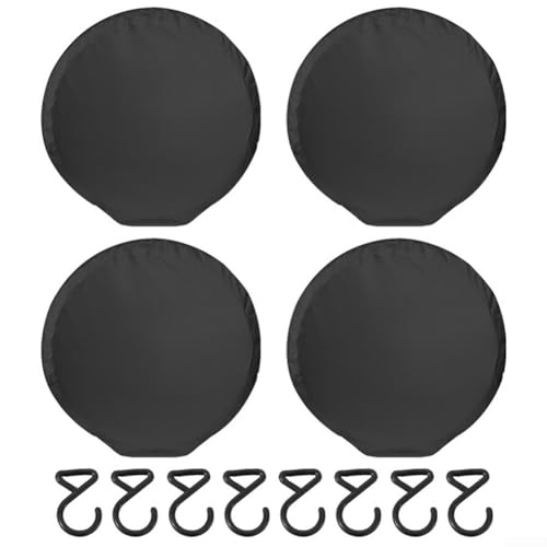 4 coperture per pneumatici aggiornate con ganci anti vento, perfette per SUV, camion e protezione delle ruote dell'auto (nero L)