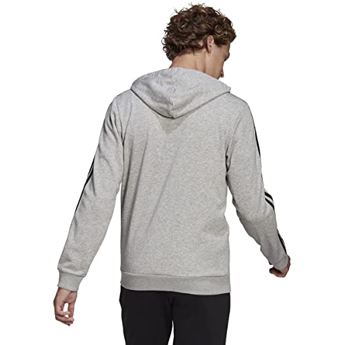Image of adidas mens Essentials French Terry 3-stripes Full-zip Hoodie
