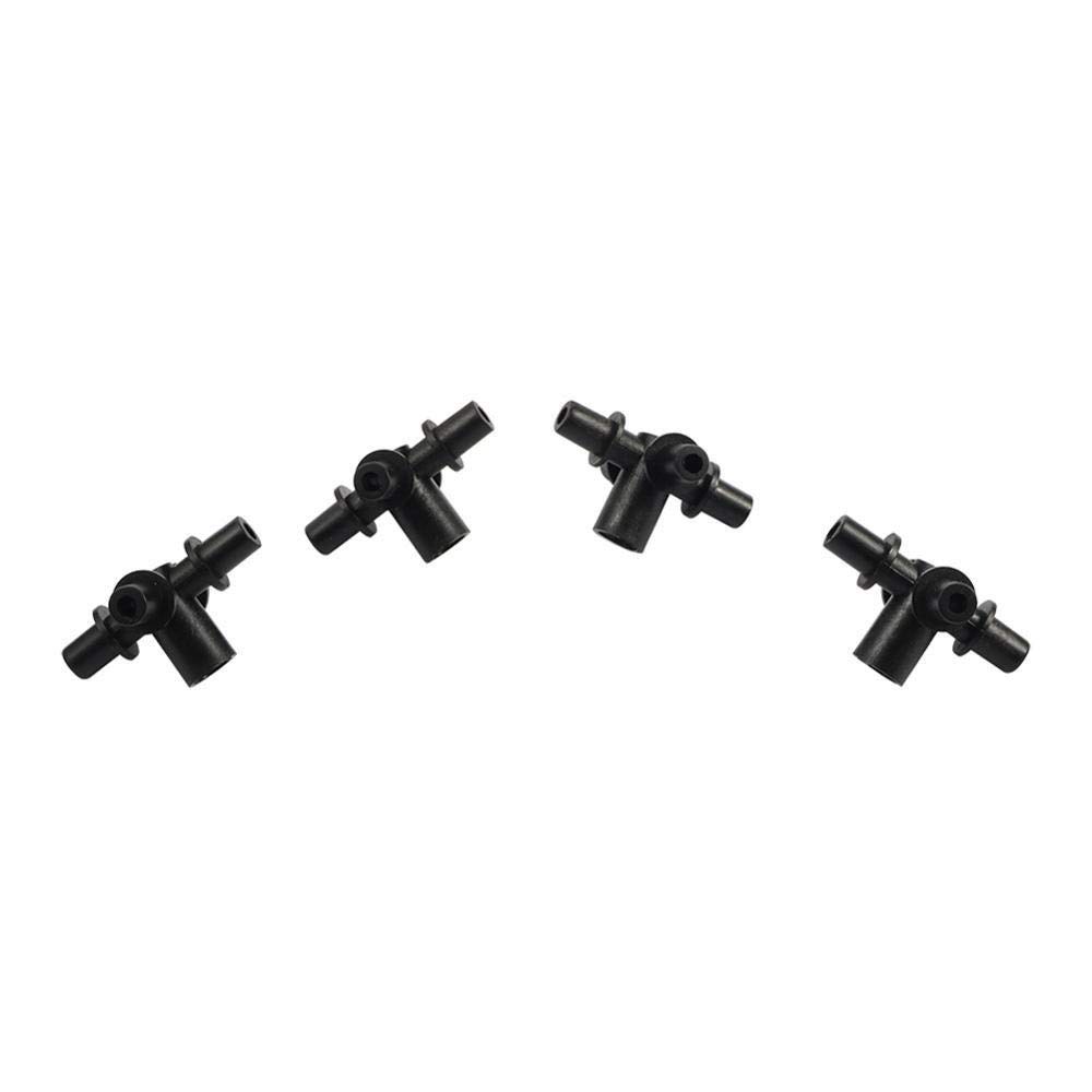 Adaptador de Conector de Manguera 100 Piezas Divisores de Manguera de Riego de Jardín Negro 6 Mm Boquillas de Rociador de Nebulización de Cuatro Vías Acoplamientos de Conexión Del Accesorios