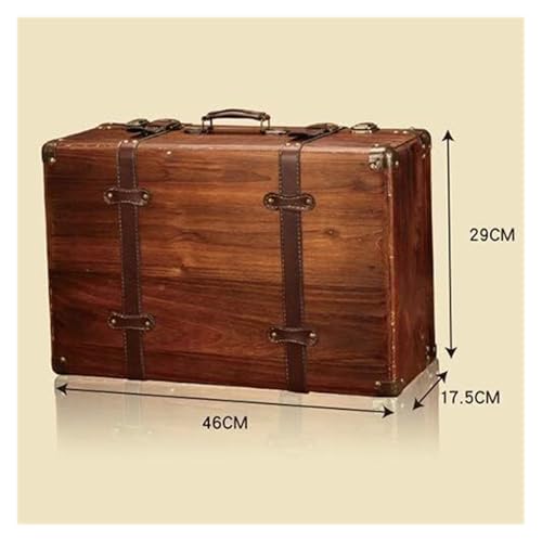 Valise rétro en bois transport facile pour ranger vos objets précieux