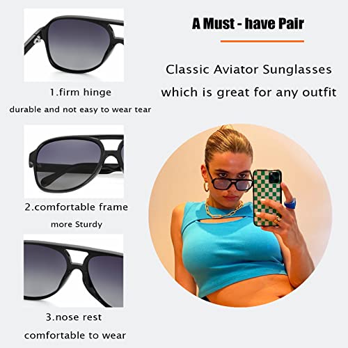 Classic Polarized Aviator Sunglasses for Men Women Retro Oversized Frame Sun Glasses4