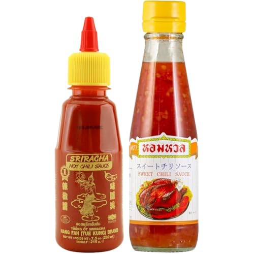 【2種類】シラチャー (レッド) 210g / スイートチリソース 245g (各1本) ユウキ食品 液体調味料 ホットチリソース パスタ タコス ポテトフライ ローストチキン サラダ ホットドック ピザ ハンバーガー 生春巻き 揚げ物 カオマンガイ アレ