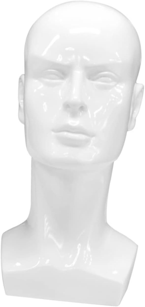 Male Mannequin for Wig Display Cosmetology Model for Hats Jewelry Multi-Purpose Support for Beauty Salons Personal Use Realistic Design Glossy