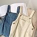 Girls Jeans Overalls Straight Fashion Summer Sleeveless Denim Jumpsuits Teen Kids Cute Wide Leg (Blue-A, 18-24 Months)